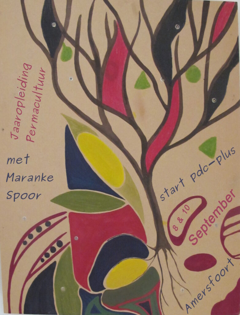 Poster Jaaropleiding permacultuur 2022-23 Stichting Permacultuur Onderwijs